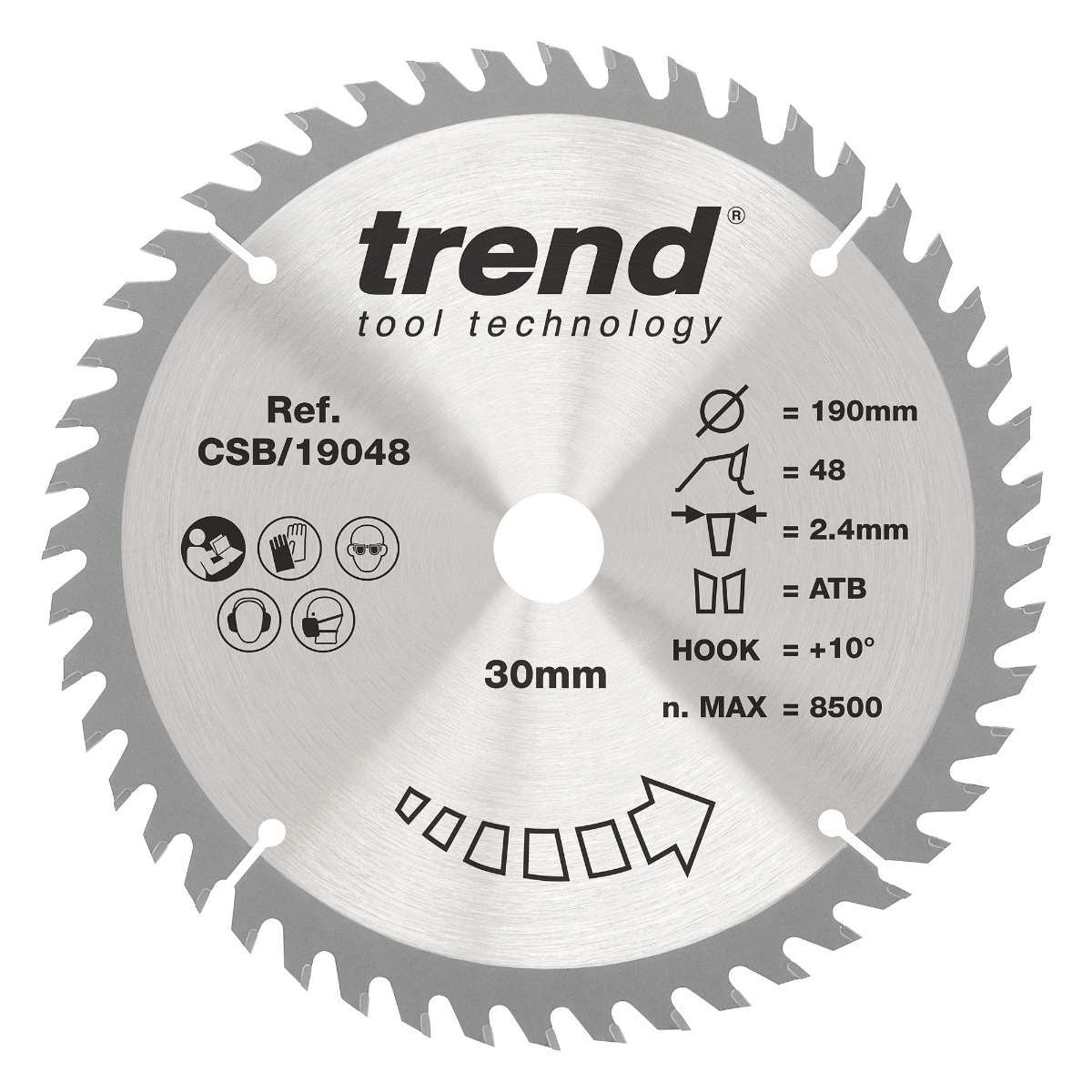 Trend Wood Circular Saw Blade 190mm x 30mm x 48T Fine Finish CSB/19048