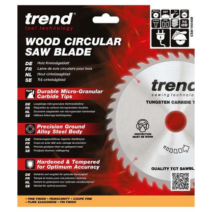 Trend Wood Circular Saw Blade 190mm x 20mm x 48T Fine Finish CSB/19048B
