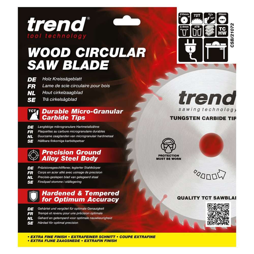 Trend Wood Circular Craft General Purpose Saw Blade 210mm x 30mm x 72T CSB/21072