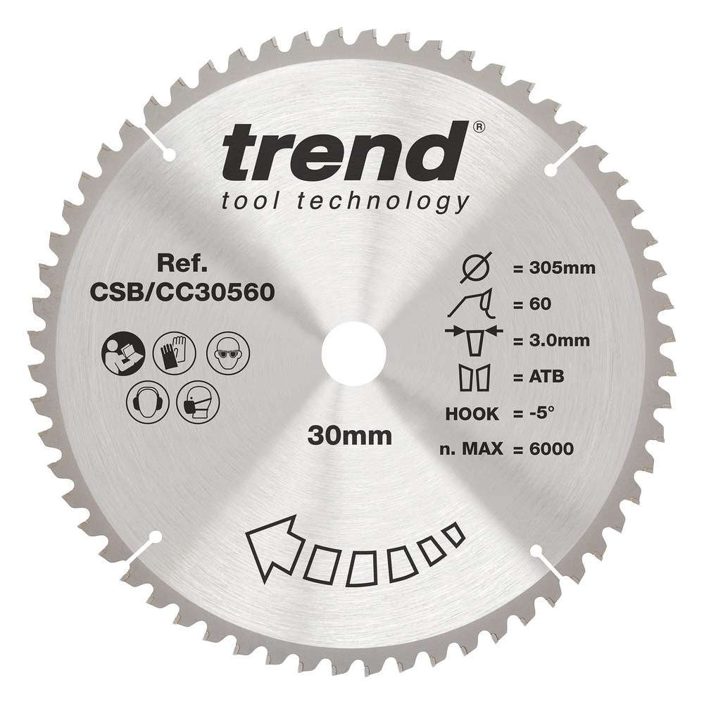 Trend Wood Mitre Craft Crosscut Saw Blade 305mm x 30mm x 60T CSB/CC30560