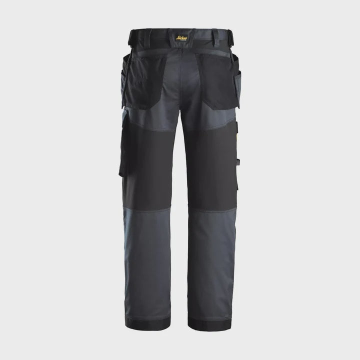 Snickers AllroundWork Full Stretch Trousers with Holster Pockets Black - 32" Leg 33" Waist 62710404048