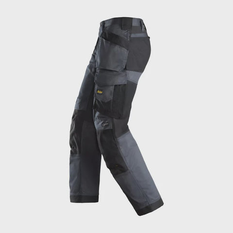 Snickers AllroundWork Stretch Trousers with Holster Pockets Steel Grey - 32" Leg 36" Waist 62415804052