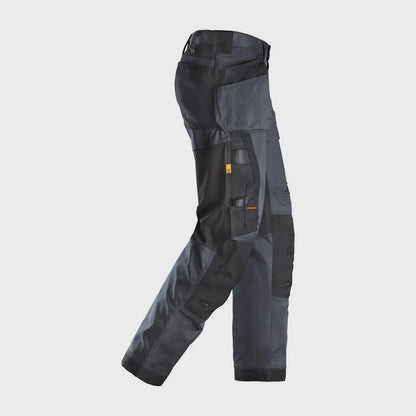 Snickers AllroundWork Stretch Loose Fit Trousers with Holster Pockets Steel Grey - 32" Leg 35" Waist 62515804050
