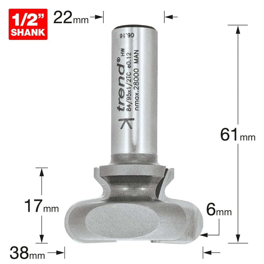 Trend Drawer Pull Cutter 38mm Dia. X 17mm Cut 84/95X1/2TC