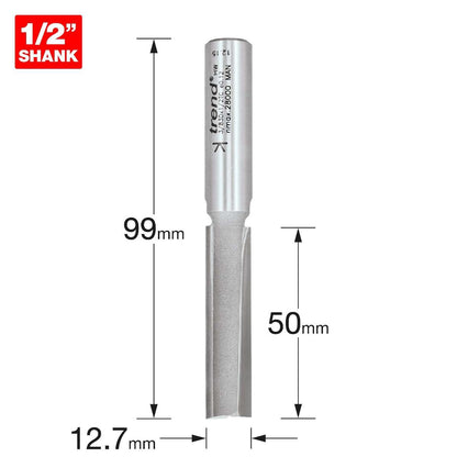 Trend Flute Cutter 12.7mm Dia. X 50mm Cut 3/83DX1/2TC