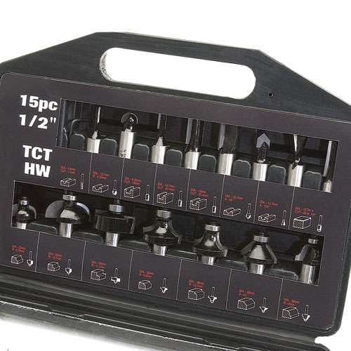 Trend 15 Piece 1/2in shank TCT Router Cutter Set SET/SS9X1/2TC