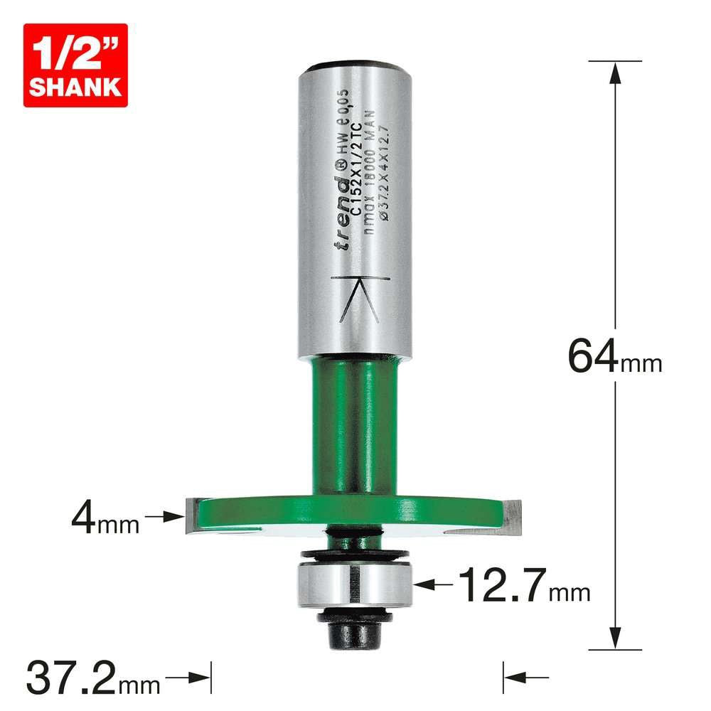 Trend 1/2" 4mm Cut x 37.2mm Dia. Biscuit Jointer Set C152X1/2TC