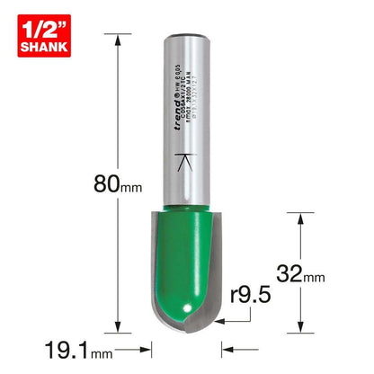 Trend 1/2" 9.5mm Radius x 32mm Cut Radius Cutter C056AX1/2TC