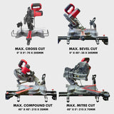 Excel 8.5" 216mm Mitre Saw Large Base 1500W/240V with Laser & Leg Stand