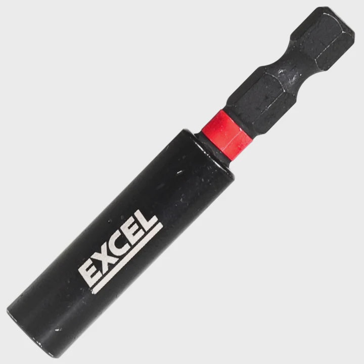 Excel 60mm Magnetic Impact Bit Holder with Blister Card Pack of 5