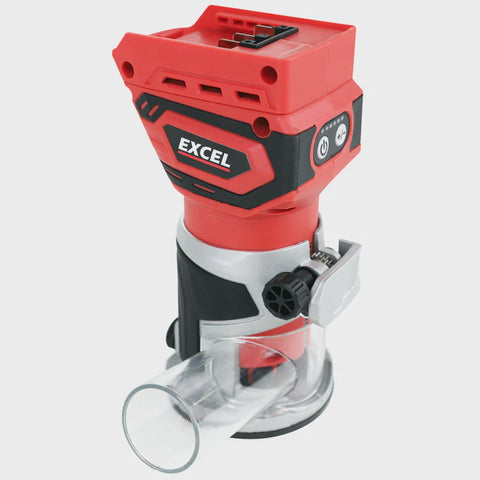 Excel 18V 1/4" Router Trimmer with 2 x 5.0Ah Battery Smart Charger & Bag