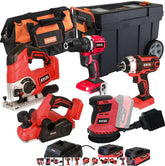 Excel 18V 5 Piece Tool Kit with 2 x 5.0Ah Battery Charger & Mobile Wheel Box EXLKIT-16063