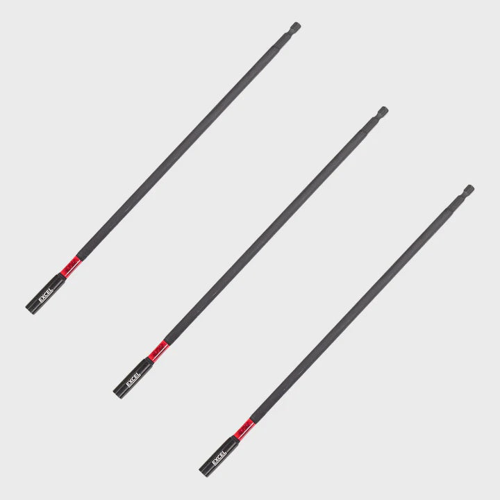 Excel 300mm Magnetic Impact Bit Holder with Blister Card Pack of 3