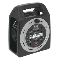 Sealey BCR15CB 15m Box Type Cable Reel 4 x 230V Thermal Trip