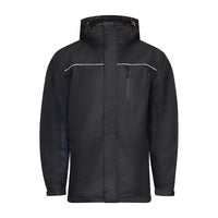 Timco Waterproof Lined Rain Jacket Front zip Adjustable Cuffs Black Medium LRJ1001M